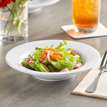 Acopa Foundations 8 oz. White Wide Rim Melamine Salad Bowl - 12/Pack