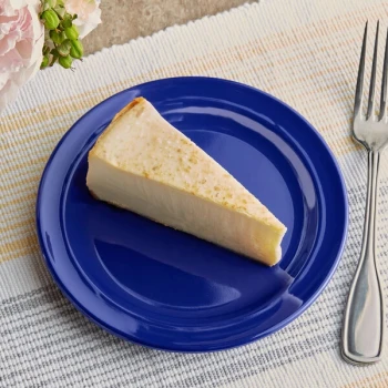 Acopa Foundations 6 1/2" Blue Narrow Rim Melamine Plate - 12/Case