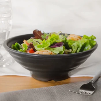 GET B-247-BK Nara 22 oz. Black Matte Melamine Bowl - 12/Case