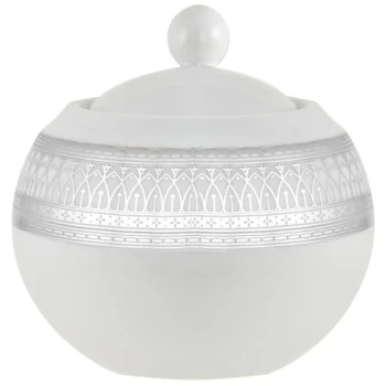 10 Strawberry Street IRIANA-18SLV Iriana 11 oz. Silver Porcelain Sugar Bowl with Lid - 6/Case