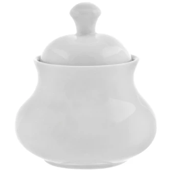 10 Strawberry Street RW0018 Royal White 11 oz. White Porcelain Sugar Bowl with Lid - 6/Case