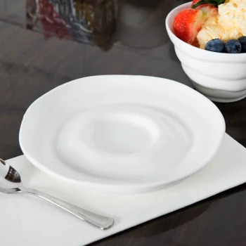 10 Strawberry Street P4315 Izabel Lam Ripples 5 1/2" Bright White Porcelain Saucer - 48/Case