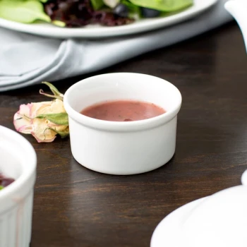 10 Strawberry Street WTR-25RIMCUP Whittier 2 oz. White Porcelain Rim Cup / Ramekin - 36/Case