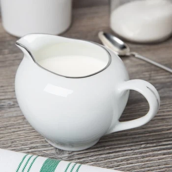 10 Strawberry Street SL0016 8 oz. Silver Line Porcelain Creamer - 6/Case
