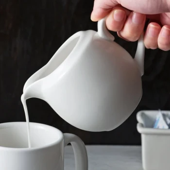 10 Strawberry Street WTR-16 Whittier 11 oz. White Porcelain Creamer - 6/Case