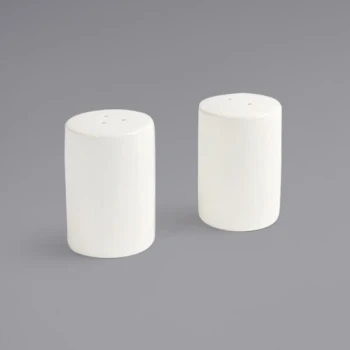 Front of the House Catalyst 3 oz. European White Porcelain Salt and Pepper Shaker Set - 12/Case