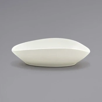 Front of the House Tides 6 oz. Semi-Matte Scallop Oval Porcelain Ramekin - 6/Case