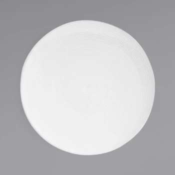 Front of the House Spiral 11" White Round Porcelain Plate - 6/Case