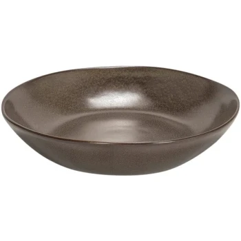 Front of the House Kiln 34 oz. Mocha Round Porcelain Bowl - 6/Case