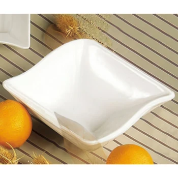CAC SOH-76 Soho 20 oz. Ivory (American White) Square Stoneware Bowl - 36/Case