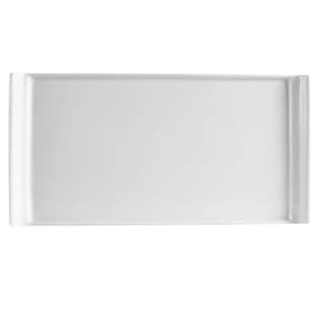 CAC DYN-91 Dynasty 20 1/4" x 9 1/4" Bone White Rectangular Porcelain Platter - 6/Case