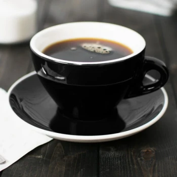 CAC E-11-BLK Venice 11 oz. Black Cup with 6 1/2" Saucer - 24/Case