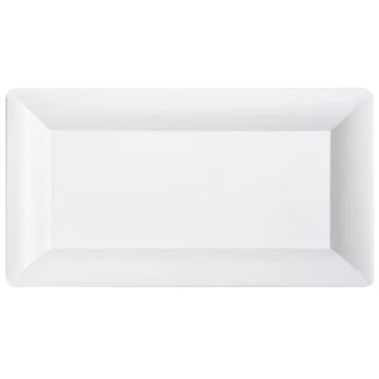 GET ML-109-W Bake and Brew 10 1/4" x 19" White Rectangular Wide Rim Display Tray   - 3/Case