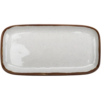 GET CS-1576-RM Rustic Mill 15" x 7 1/2" Glazed Irregular Rectangular Melamine Tray - 12/Case