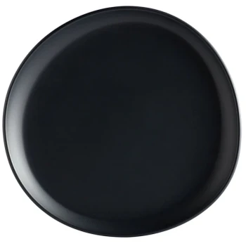 GET Riverstone 9 1/8" Dark Gray Irregular Round Matte Melamine Coupe Plate - 12/Pack