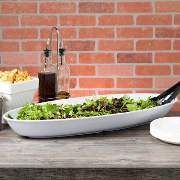 GET ML-256-W 30" x 11 3/4" White Siciliano Deep Oval Platter