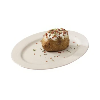 GET M-4020-IR Santa Fe Ironstone 14" Oval Platter - 12/Case