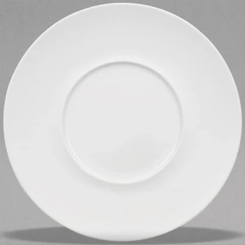 Villeroy & Boch 16-3272-2795 Stella Hotel 11 1/4" White Bone Porcelain Flat Plate with 5 1/2" Well - 6/Pack