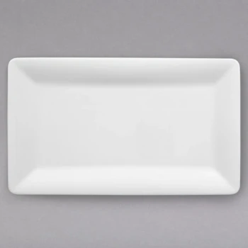 Villeroy & Boch 16-3334-2850 Pi Carre 12 1/2" x 7 1/2" White Porcelain Rectangle Platter - 6/Case