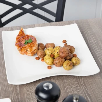 Villeroy & Boch 16-3364-2619 Cera 11" x 11" White Porcelain Square Plate - 4/Case