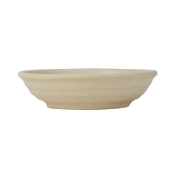 Tuxton VYD-041 TuxTrendz Zion Matte Beige 3.5 oz. Embossed China Fruit Dish - 24/Case
