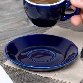 Tuxton BCE-0451 4 5/8" Cobalt Espresso China Saucer - 36/Case