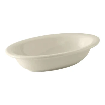 Tuxton BEB-3001 30 oz. Eggshell Oval China Vegetable / Serving Bowl - 12/Case