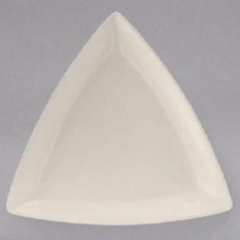 Tuxton BEZ-0908 9" Eggshell Triangle China Plate - 12/Case