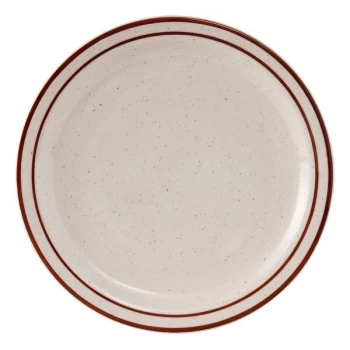 Tuxton TBS-009 Bahamas 9 1/2" Brown Speckle Narrow Rim China Plate - 24/Case