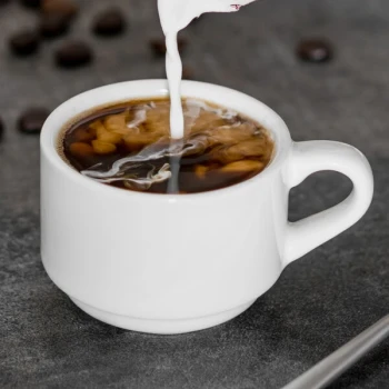 Tuxton ASU-081 San Marino AlumaTux Pearl White (European White) 3 oz. Stackable China Espresso Cup - 36/Case