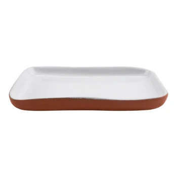 cheforward™ by GET Graupera Stone Heart 7 7/8" x 4 3/4" White Terracotta Tray - 12/Case