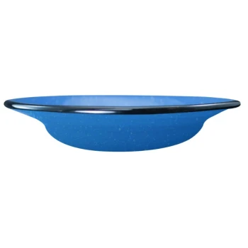 International Tableware Campfire 10 oz. Speckle Ocean Blue Rolled Edge Stoneware Rim Soup Bowl - 24/Case