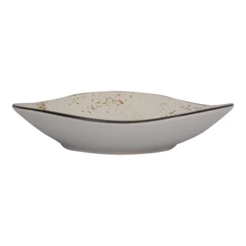 International Tableware Splash 20 oz. Creme Triangular Stoneware Pasta / Salad Bowl - 24/Case