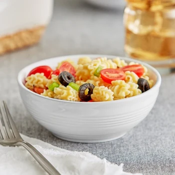 Acopa Capri 13 oz. Coconut White Stoneware Nappie Bowl - 24/Case