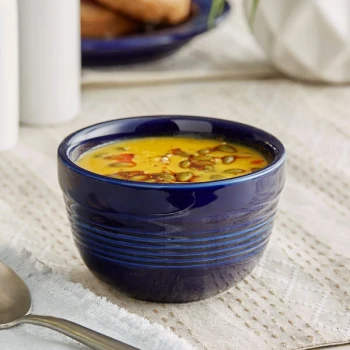 Acopa Capri 8 oz. Deep Sea Cobalt Stoneware Bouillon - 36/Case