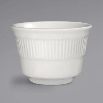 International Tableware Athena 7.5 oz. Ivory (American White) Embossed Stoneware Bouillon - 36/Case