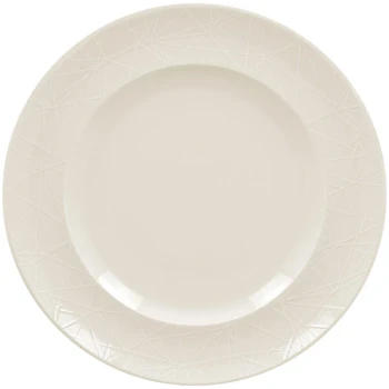 RAK Porcelain Wonder 10 11/16" Ivory Embossed Porcelain Flat Plate - 12/Case