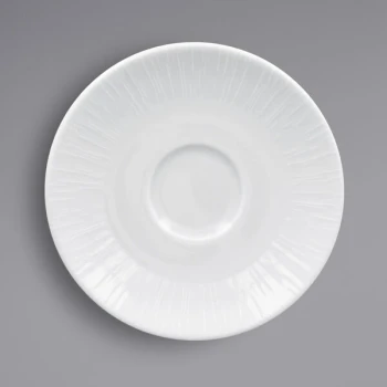 RAK Porcelain Soul 5 1/8" Bright White Embossed Porcelain Saucer - 12/Case