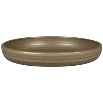 RAK Porcelain Rakstone Selva 10 3/16" Dark Brown Porcelain Deep Plate - 2/Case