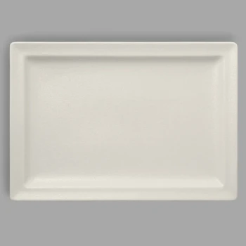 RAK Porcelain Neo Fusion 13" x 9 1/16" Sand White Porcelain Rectangular Flat Plate - 6/Case