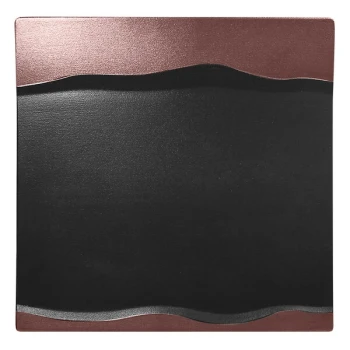 RAK Porcelain Metal Fusion 9 7/8" x 9 7/8" Bronze / Black Porcelain Square Platter - 12/Case