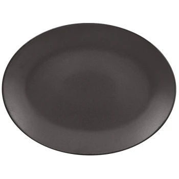 RAK Porcelain Genesis Mat 14 1/8" x 10 5/8" Cocoa Oval Porcelain Platter - 6/Case