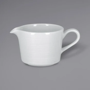 RAK Porcelain Helm 5.05 oz. Bright White Embossed Porcelain Gravy Boat - 12/Case