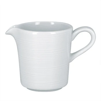 RAK Porcelain Helm 5.05 oz. Bright White Embossed Porcelain Creamer - 12/Case