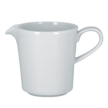 RAK Porcelain Helm 8.45 oz. Bright White Embossed Porcelain Creamer - 12/Case