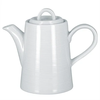 RAK Porcelain Helm 11.85 oz. Bright White Embossed Porcelain Coffee Pot and Lid - 4/Case