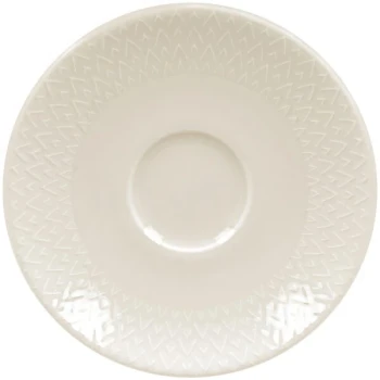 RAK Porcelain Favourite 5 1/8" Ivory Embossed Porcelain Saucer - 12/Case