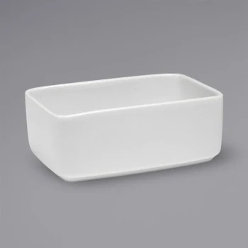 Oneida Tundra by 1880 Hospitality F1400000905 4 7/8" x 3 1/4" Rectangular Warm White Sugar Caddy - 36/Case