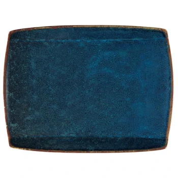 Oneida Studio Pottery Blue Moss by 1880 Hospitality F1468994359S 11" x 8 5/8" Porcelain Rectangular Plate - 12/Case