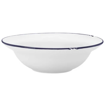 Luzerne Tin Tin by 1880 Hospitality L2105008740 18 oz. White / Blue Porcelain Entree Bowl - 12/Case